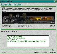 preview of the CGF mission launcher (one of the ca. five dialogs) [click, 40KB]